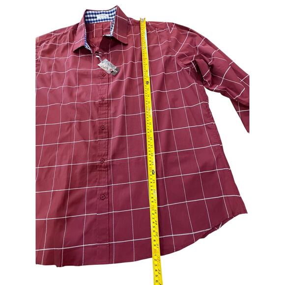 Coofandy Men’s 3XL NWT Windowpane Long Sleeve Button Down Cotton Dress Shirt - Picture 11 of 12